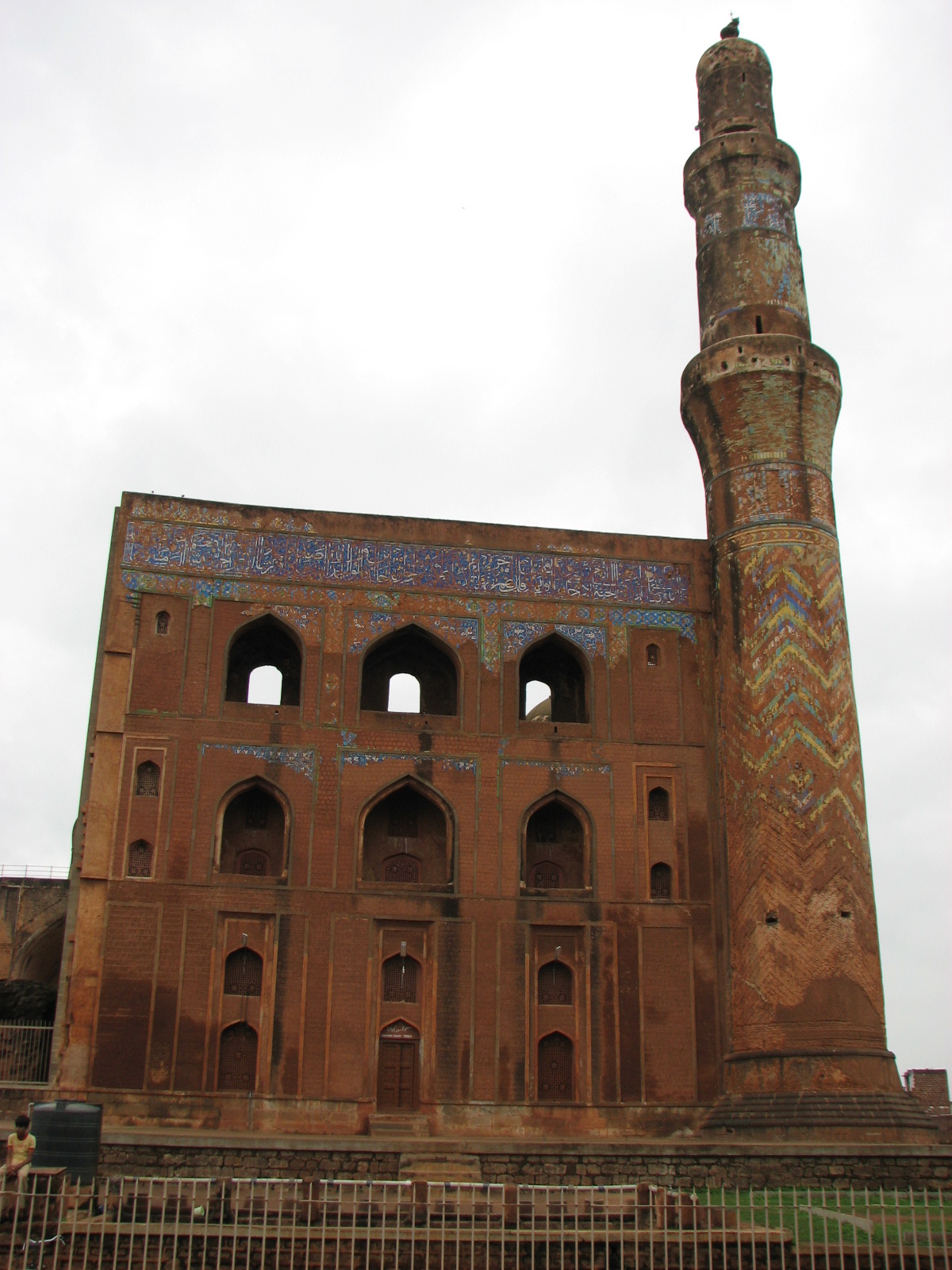 Madrasa of Mahmud Gawan — surviving minaret in turquoise tile