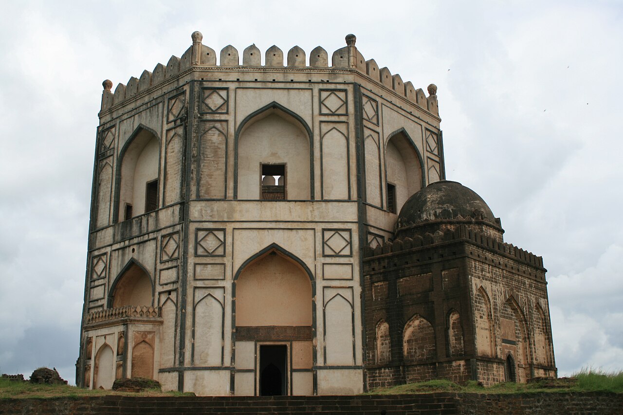 Tomb of Ali Barid Shah — open-domed mausoleum in a charbagh garden